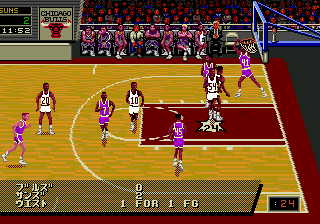 NBA Pro Basketball '94 (Japan) In game screenshot